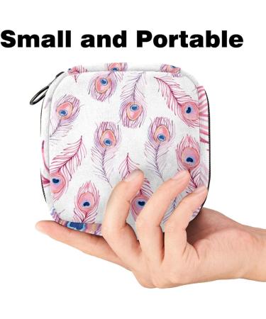 Peacock Feather Napkin Storage Bag - Portable Menstrual Cup & Nursing Pillow Holder for Women Teens & Girls - Buy Online on GoSupps.com