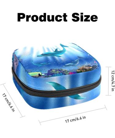 Women s Bonds Storage Pockets Stillpad Holder - Underwater World Dolphins Portable Period Kit - Feminine Product Bag for Girls - Buy Online on GoSupps.com