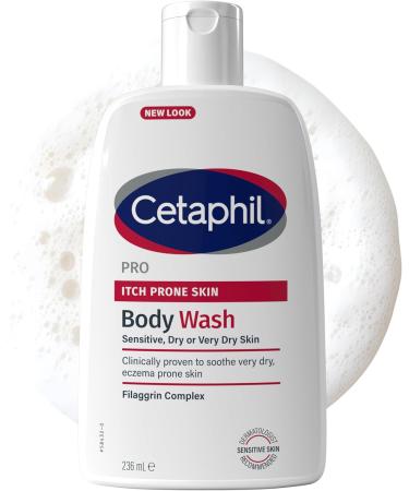 Cetaphil PRO Itch Prone Skin Body Wash Cleansing Wash for Sensitive AND Dry or Very Dry Skin & suitable for Eczema - 236ml - Packaging May Vary