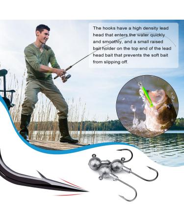 53-Piece Fishing Raids Set | Jig Heads Hooks & Rubber Bait for Saltwater & Freshwater Fishing - Buy Online on GoSupps.com