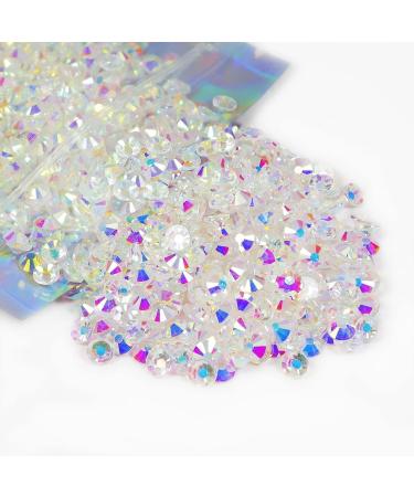 Genie Crystal SS20 Transparent AB Glue Rhinestones - 1440 pcs, 5mm Flatback Rhinestones for Crafts, Nail Art, Bags, Shoes & Clothing - Buy Online on GoSupps.com