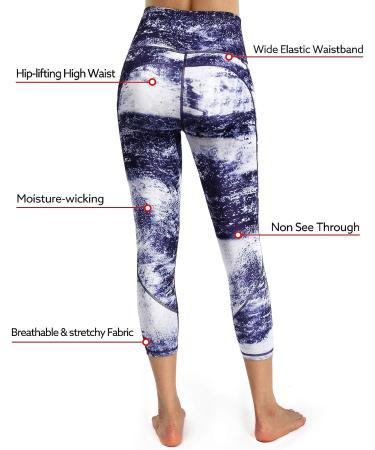 STYLEWORD Womens Sapphire Capris with Pockets - High Waist Yoga Pants for Running and Workouts - Buy Online on GoSupps.com