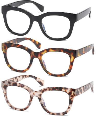 Fsread Oversized Reading Glasses For Women Blue Light Blocking Computer Readers Spring Hinge Retro +1.75 3 Mix 1.75 Dioptres - Buy Online on GoSupps.com
