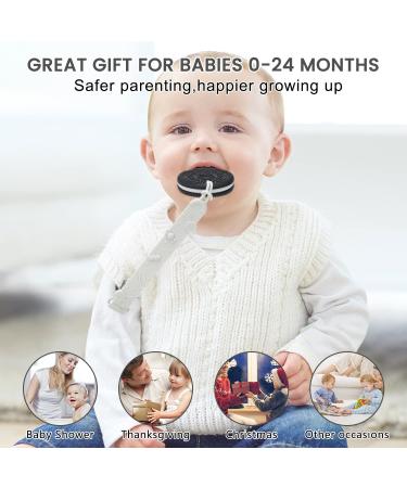 MISSLILI Silicone Teething Toy | Baby Teether for Boys and Girls | Infant Teething Relief | Cookies Design | White Biscuit - Buy Online on GoSupps.com