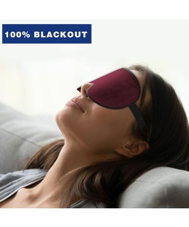 UAMAL 3D Eye Mask Sleep Mask - 100% Blackout Eyelash Extension Sleep Mask for Women & Men - Premium DARK CRIMSON Sleeping Eye Mask - Adjustable Strap Travel Essential - Buy Online on GoSupps.com