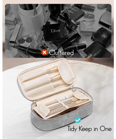 Vlando Travel Makeup Bag Small Pouch for Purse Portable Makeup & Accessories Cosmetics - Silver - Buy Online on GoSupps.com