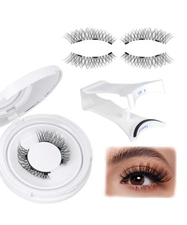 LFCFBH 2 Pairs No Glue Magnetic Eyelashes without Eyeliner Reusable Magnetic Eyelashes Natural Look with Applicator