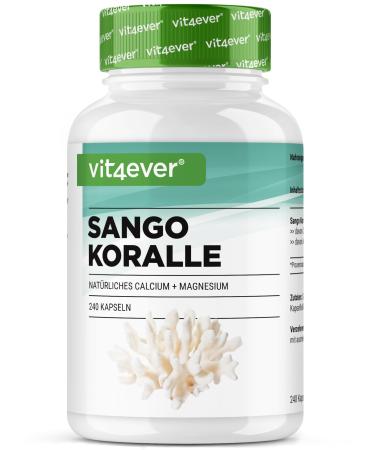 Sango Coral - 240 capsules (3 months) - 660 mg of calcium & 330 mg of magnesium - natural source of calcium and magnesium - high dosed