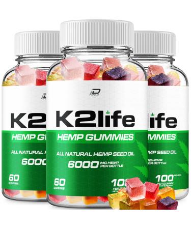 K2Life Hemp Gummies - with Hemp Seed Extract K2 Life Hemp Gummies Tinnitus Herbal Supplement Health and Wellness Support All Natural K2Life Hemp Gummy Advanced Formula (3 Pack - 180 Gummies)