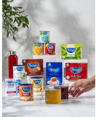 Tetley Live Calm Herbal Tea - 20 Tea Bags 30 Grams Naturally Caffeine Free Camomile Spearmint & Orange - Buy Online on GoSupps.com