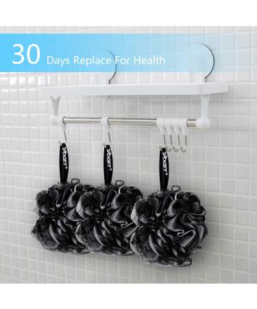 Yoget Charcoal Bath Loofah Sponge 4 Pack - Large Black Shower Mesh Ball for Exfoliating, Cleansing, and Soothing Skin - Buy Online on GoSupps.com