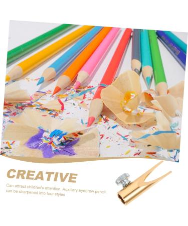 minkissy Eyebrow Sharpening Tool Pencil Sharpener Makeup Eye Pencil Eyeliner Sharpener Color Pencils Color Eyeliner Lip Liner Pencil Sharpener Dual Purpose Student Card Slot Aluminum Alloy Golden 4.5x2cm - Buy Online on GoSupps.com