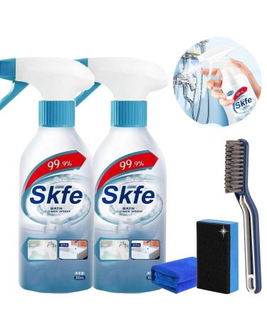 Skfe Bath Cleaner Spray Skfe Stubborn Stains Cleaner Skfe Bathroom Descaler Cleaner Powerful Bathroom Cleaning Spray for Toilet Bath Shower (2PCS)