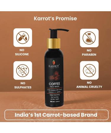 Ka rr ot Natural Skincare Deep Cleansing Face Wash De Tans Skin Arabica Coffee with Carrot Vitamin E and Lemon Paraben SLS and Cruelty Free For Women and Men Suitable for All Skin 100 ml - Buy Online on GoSupps.com