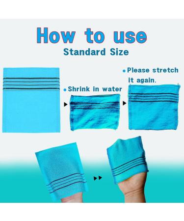 Korean Exfoliating Bath Washcloth Mitts - Dead Skin Remover Body Scrubber Sky Blue & Pink (Set of 20) - Best for Smooth Skin - Buy Online on GoSupps.com