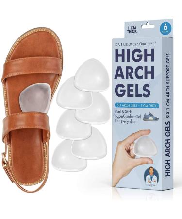 Dr. Frederick's Original High Arch Gels - Arch Support Insoles - 6Pcs - Arch Support Inserts for Women & Men - High Arch Foot Pain Relief - Can be Worn with Shoes - Better Than Foot Brace