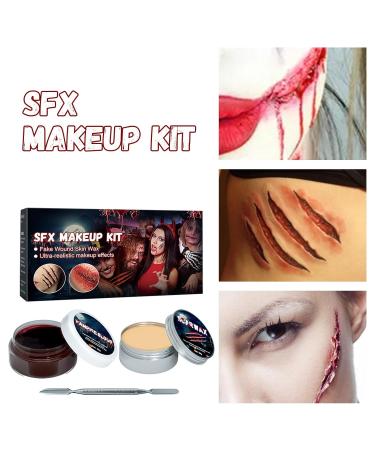 SOVONCARE Halloween Fake Blood SFX Makeup Kit | Zombie & Vampire Effects Blood Spray Scar Wax Cream & Tools - Buy Online on GoSupps.com