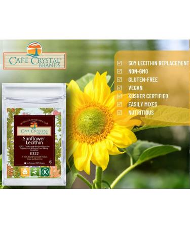 Cape Crystal Sunflower Lecithin Powder 100% Natural and Gluten-Free. It is The Vegan Non-GMO Alternative to Soy Lecithin Powder (8-oz.) - Buy Online on GoSupps.com
