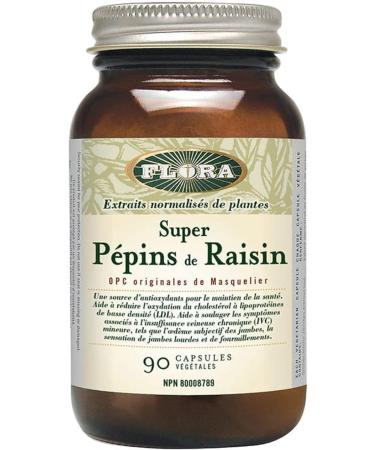 Flora Health Beyond Grape Seed With Masquelier OPC Grapeseed Extract Cranberry Bilberry Cardio Circulation Cell Tissue Wellness Free Radical Antioxidant Adult Supplements- 90 Vegetarian Caps 90 count (Pack of 1) - Buy Online on GoSupps.com