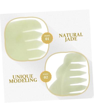Beaupretty Jade Gua Sha Comb - 2-Piece Scalp Massage Tools for Relaxation & Bridal Gifting - Buy Online on GoSupps.com