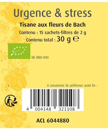 Salus Tisane Urgence & Stress aux Fleurs de Bach AB - Base de M lisse de Lavande et d' lixirs Floraux - Relaxation D tente - 15 Sachets (Lot de 2) - Buy Online on GoSupps.com