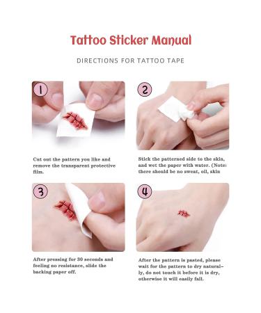 Goldshire 75PCS Halloween Temporary Tattoo Face Scar Sticker Set - Realistic Fake Blood Wounds for Halloween Party Cosplay - Buy Online on GoSupps.com