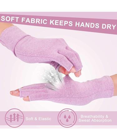 3 Pairs Medium Compression Arthritis Gloves for Joint Relief - Black/Gray/Purple - Buy Online on GoSupps.com