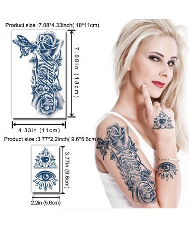 Semi-Permanent Realistic Wolf Skeleton Flower Animal Tattoo Set - 18 Sheets, Waterproof & Temporary for Men and Women - Buy Online on GoSupps.com