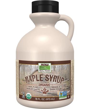 Now Foods Real Food Organic Maple Syrup Grade A Dark Color 16 fl oz (473 ml)