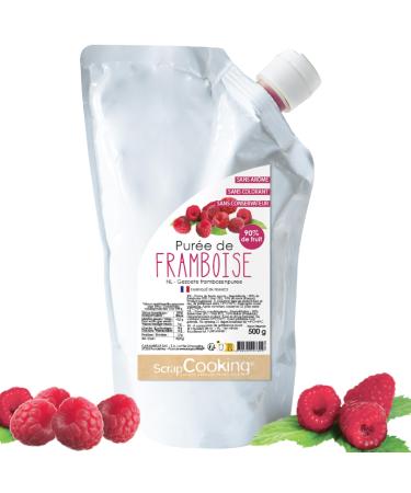ScrapCooking Raspberry Puree 500 g - Fruit Puree for Pastry - Macaroons Mousses Jellies Cakes Ganaches Toppings Coulis