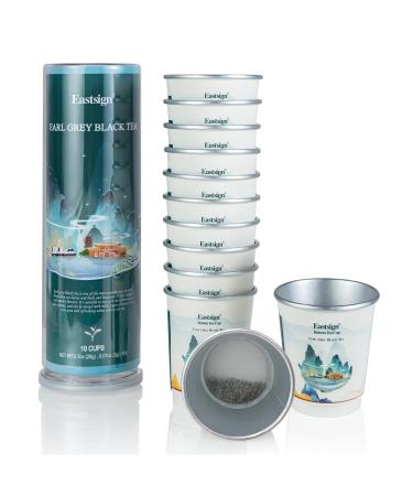 Eastsign Tea in a Cup Aluminum Made Black Tea 10 Cups in the Bottom Tea at The Bottom of The Cup Multi-Scene Use(EARL GREY BLACK TEA)