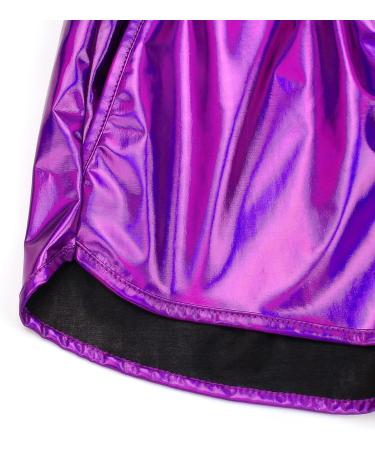 PESION Women's Metallic Purple Shiny Rave Hot Shorts - Small - Buy Online on GoSupps.com