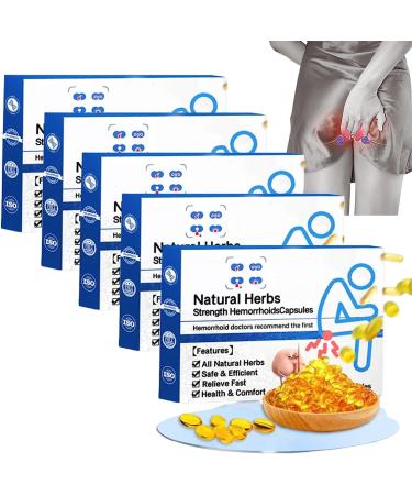 Ezrch Heca Natural Herbal Strength Hemorrhoid Capsules Hemorrhoid Suppository Rapid Hemorrhoid Treatment Natural Hemorrhoid Relief Capsules Hemorrhoid Treatment (5Pcs)