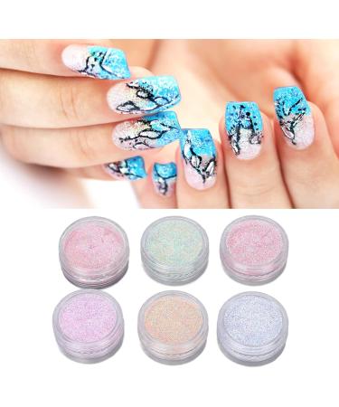 Nail Art Powder 6 Colors Nail Art Powder Home Salon Retro Exquisite Nail Glitter Powder Decoration for Party Dating - Buy Online on GoSupps.com