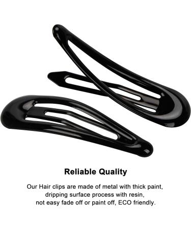 Beayuer 40 Pcs Snap Hair Clips 2 Inch Metal Hair Accessories Barrettes Oli Drop Surface Clip for Girls Lady Women Hair Styling (40 Pack Black) 1 count (Pack of 40) Black - Buy Online on GoSupps.com