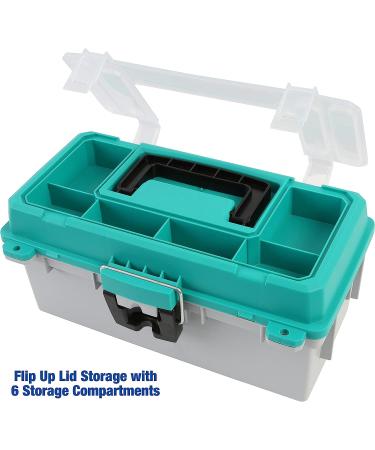 Sheffield 12671 13 Tackle Box Teal & Gray - Fishing & Craft Storage Solution - Buy Online on GoSupps.com