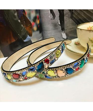 Fodattm Women's Glitter Rhinestone Wide Brim Headband - Stylish Multicolor Accessory for All Occasions | International Shipping - Buy Online on GoSupps.com