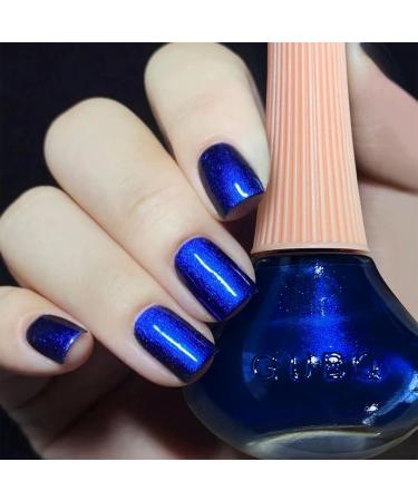 Buy COSMOO Blue Nail Polish | 12ml Quick Dry Shimmer Iridescent Ultrachrome Nail Lacquer - International Shipping Available - Buy Online on GoSupps.com