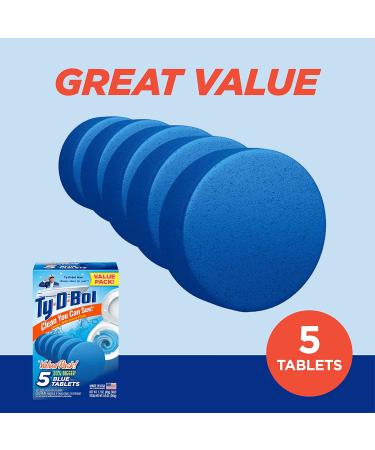 Ty-D-Bol Toilet Cleaner - 5 Blue Tablets for Toilet and Bathroom Deodorizing - Easy to Use Single Pack - Buy Online on GoSupps.com