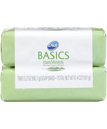 Dial Basics Hypoallergenic Bar Soap â€“ Gentle Skin Care, 2 Count Pack - Buy Online on GoSupps.com