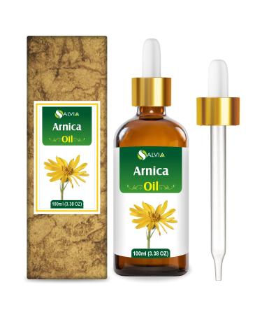 Arnica (Arnica Montana) Therapeutic Essential Oil by Salvia Amber Bottle 100% Natural Uncut Undiluted Pure Cold Pressed Undiluted Aromatherapy Premium Oil (100 ML with Dropper)