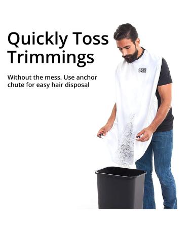 Beard King Beard Bib Apron for Men - Original Cape As Seen on Shark Tank - Hair Catcher for Shaving & Trimming - Grooming Gifts for Dad or Husband - White - Buy Online on GoSupps.com