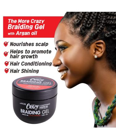 Crazy Conditioning Shining Braiding Gel | Extra Extreme Hold | For All Hair Types | Clear Styling Gel for Braiding, Twisting, and Smooth Edges | Nourishes Scalp and Promotes Hair Growth | With Argan Oil | 3.38 fl oz - Buy Online on GoSupps.com