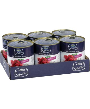 Dehner Premium Grain-Free Wet Dog Food for Adult Dogs - Beef & Lamb (6 x 800g) - 4.8kg | International Shipping Available - Buy Online on GoSupps.com