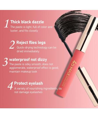 4D Seidenfaser Wimperntusche Schwarz Nat rliche wasserfeste wischfeste Wimperntusche Nat rliche Verdickung Verl ngerungs-Mascara Luxuri s aussehende Wimpern f r den ganzen Tag - Buy Online on GoSupps.com