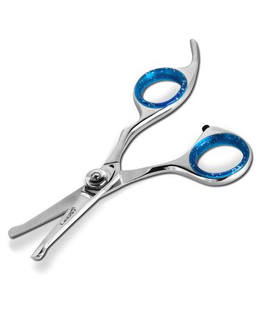 Laazar Pro Dog Grooming Scissors, Straight Pet Grooming Shears, with Safety Round Tip, Ball Point for Easy and Safe use. | Premium Sharp Long Lasting Professional Hair Trimming Scissors 4.5 Inches