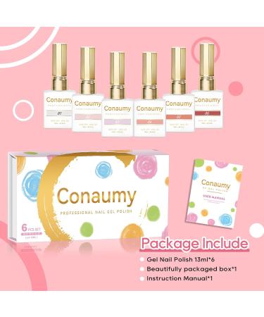 Jelly Gel Nail Polish Set - 6 Colors Nude & Sheer UV Soak Off - Perfect Valentine's Day Gift - Buy Online on GoSupps.com