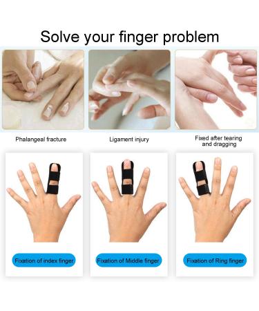 JdXun Finger Splints - 2 Adjustable Reusable Finger Protectors for Broken Fingers & Osteoarthritis Pain Relief - Black - Buy Online on GoSupps.com