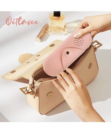 Qetlavee Makeup Pocket Silicone Bag | Travel Essentials - Brush Container & Sponge Holder | Easy Clean Magnetic Snap Design (Pink) - Buy Online on GoSupps.com