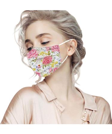 10pcs Adult Disposable Masks - Breathable 3-Layer Floral Motif Protection | Non-Woven Mouth-Nose Cover for Women | International Shipping Available - Buy Online on GoSupps.com